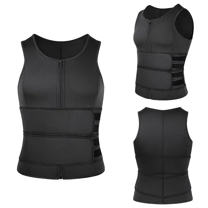 Men Body Shaper Waist Trainer Vest Slimming Shirt Sauna Sweat Compression Undershirt Shapewear Fat Burner Workout Tops