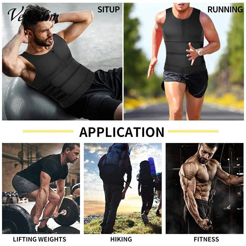 Men Body Shaper Waist Trainer Vest Slimming Shirt Sauna Sweat Compression Undershirt Shapewear Fat Burner Workout Tops