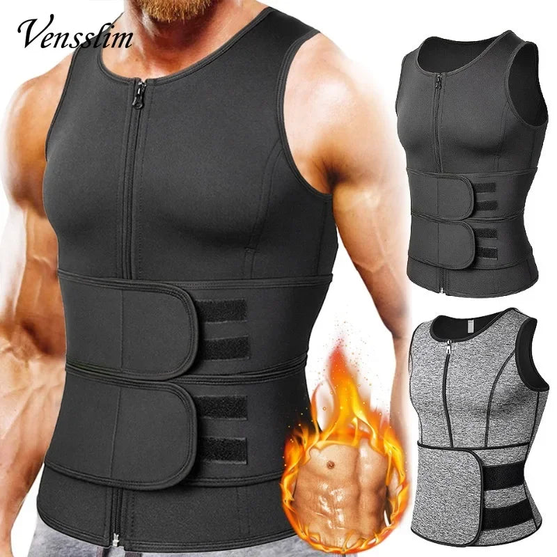 Men Body Shaper Waist Trainer Vest Slimming Shirt Sauna Sweat Compression Undershirt Shapewear Fat Burner Workout Tops